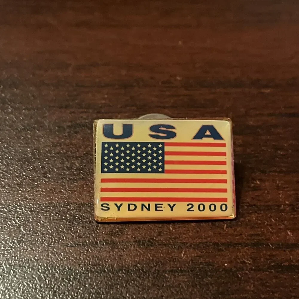 Vintage 2000 Summer Olympics‎ Sydney Team USA American Flag Lapel Hat Pin